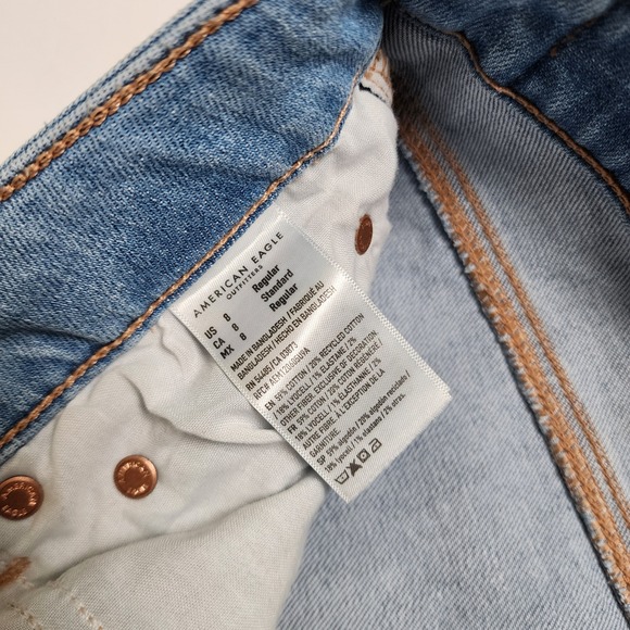 American Eagle Womens Dreamy Drape Ripped Low-Rise Baggy Wide-Leg Jean Size 8 - Picture 8 of 15